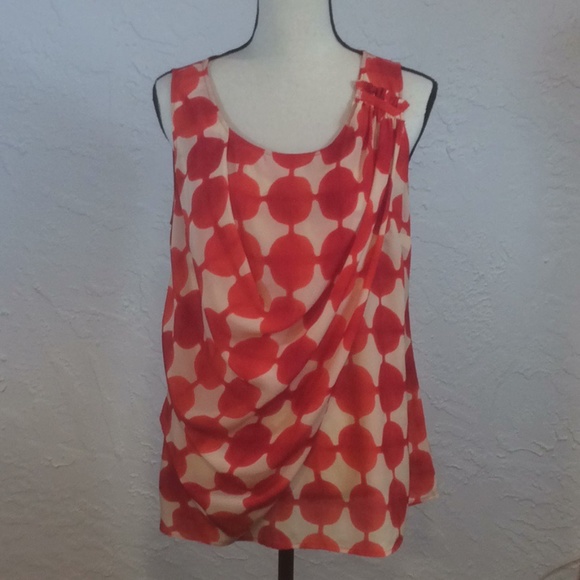 Anthropologie Tops - Anthropologie Mauve Quantum Orange Silk Top Sz-10